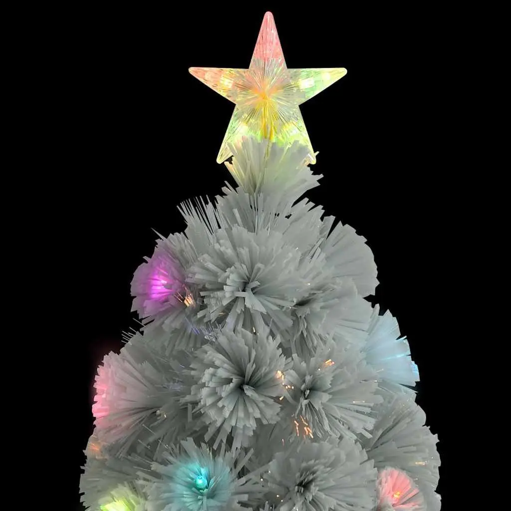 Artificial Christmas Tree White 120cm Pre-lit LED Fibre Optic Dual Lighting