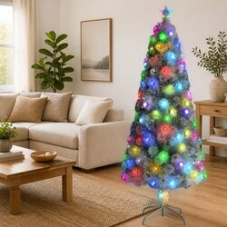 Compact 180cm Pre-lit Christmas Tree with Dual Lights