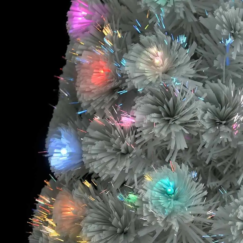 Artificial Christmas Tree White 180cm Pre-lit Dual Lighting LED Fibre Optic