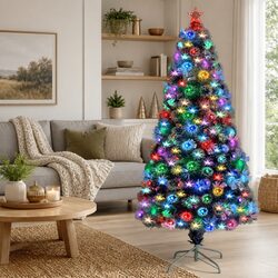Compact 120 cm Pre-lit Christmas Tree for Festive Cheer