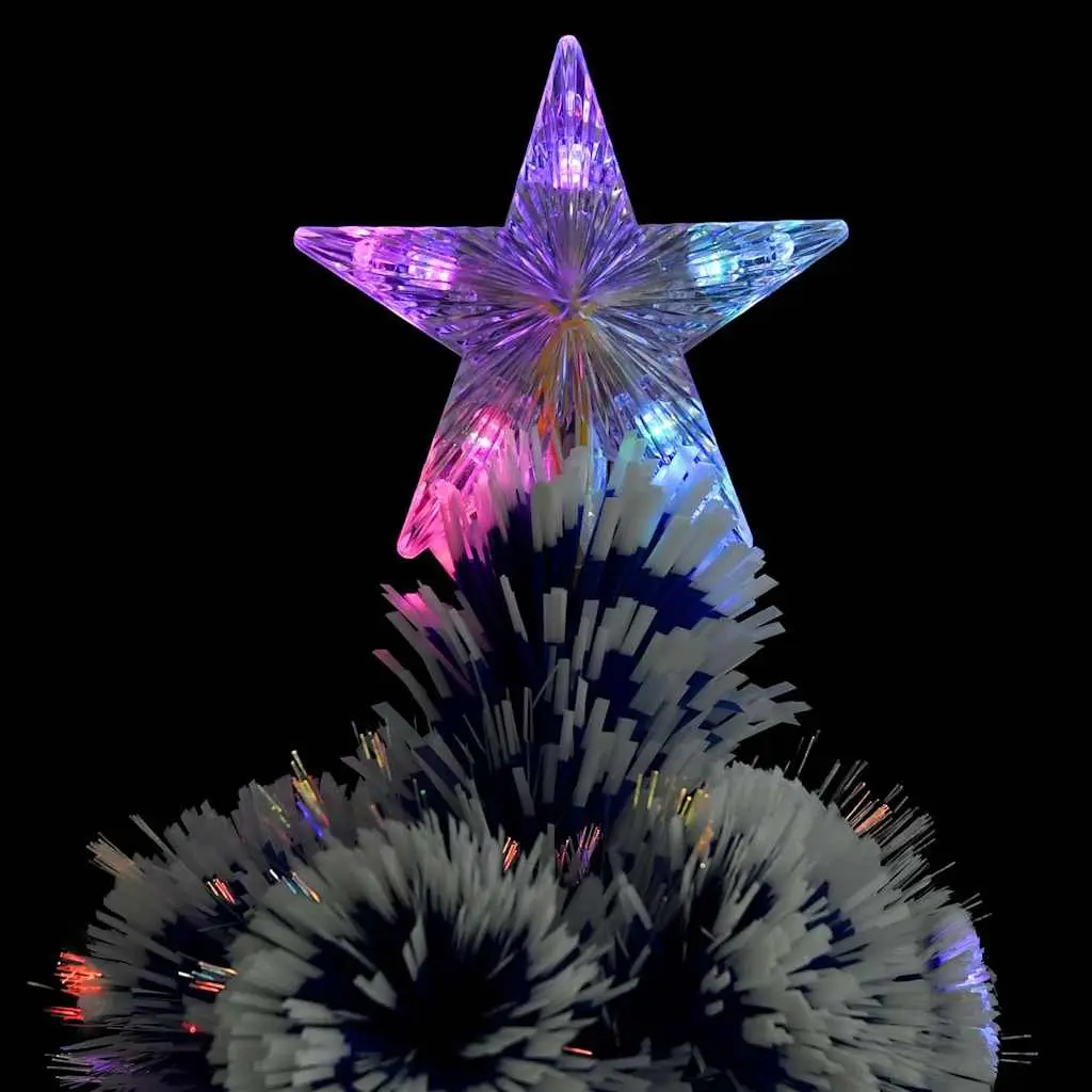 Artificial Christmas Tree White 180cm LED Fibre Optic Seasonal Decoration