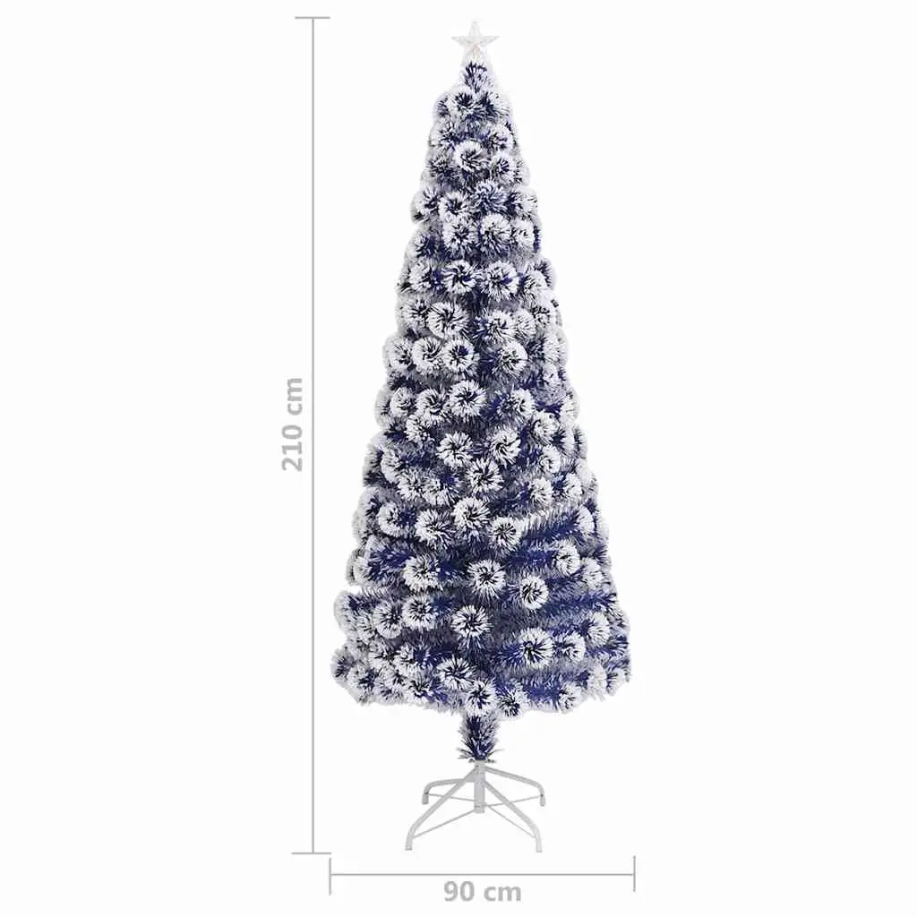 Artificial Christmas Tree White 210cm Dual LED and Fibre Optic Lighting