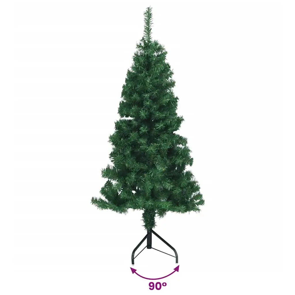 Corner Artificial Christmas Tree Green 120cm Adjustable Branches Steel Stand