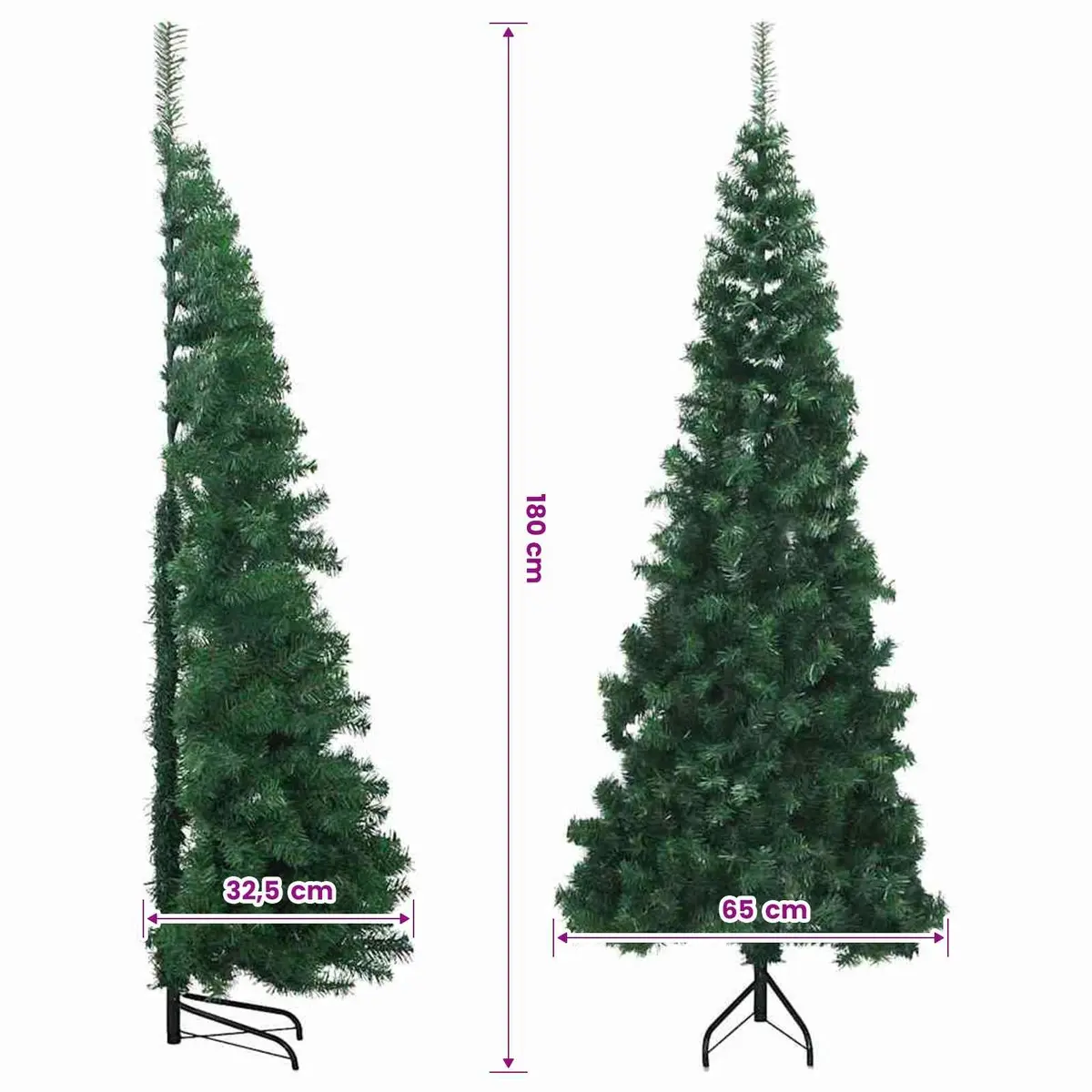 Corner Artificial Christmas Tree Green 180cm PVC Holiday Seasonal Decoration