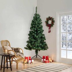Corner Artificial Christmas Tree Green 240cm PVC Seasonal Holiday Decoration