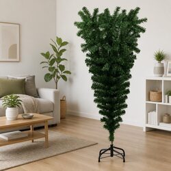 Upside-Down Artificial Christmas Tree 150cm Green Festive Holiday Decoration