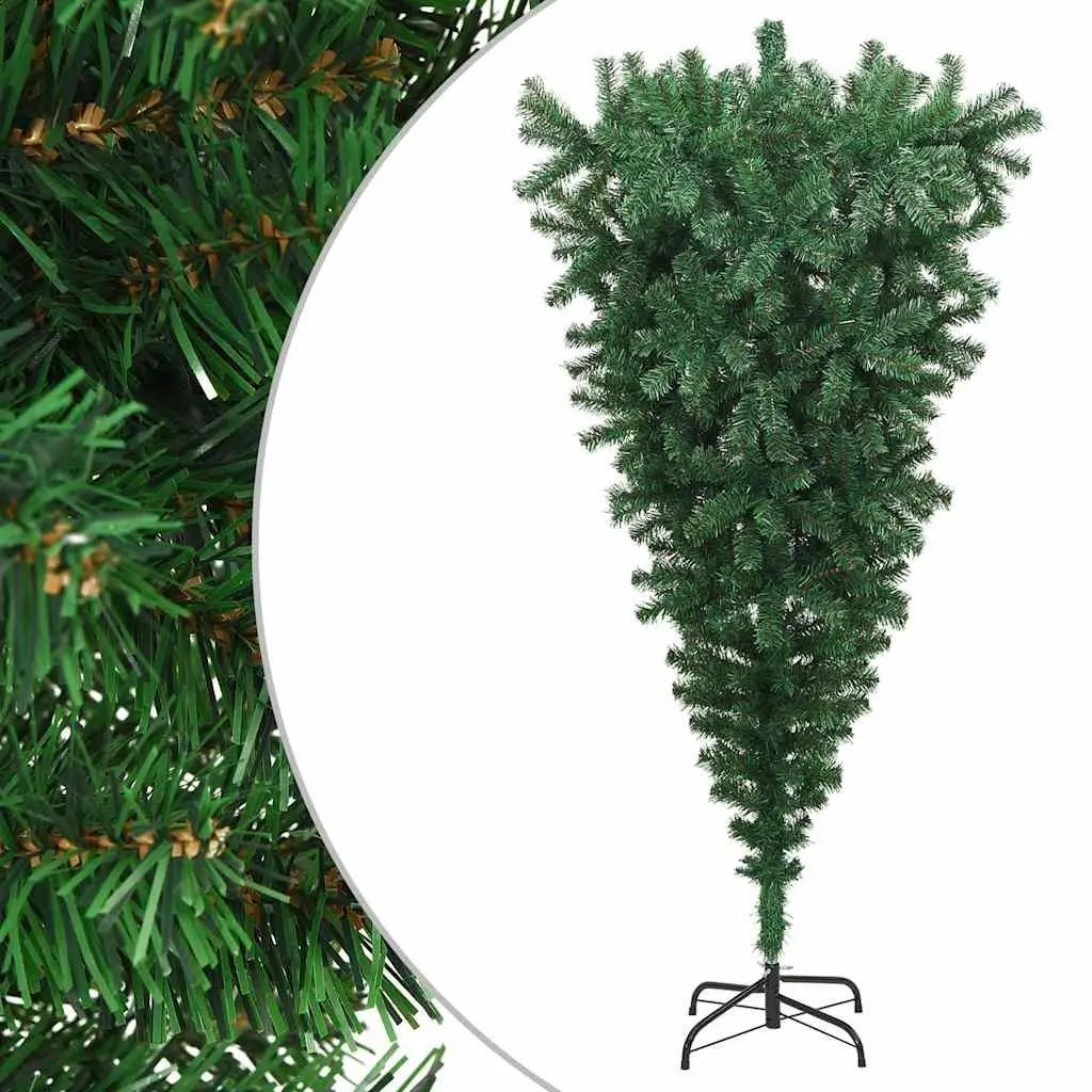Upside-Down Artificial Christmas Tree with Stand Green 240cm Home Holiday Decor