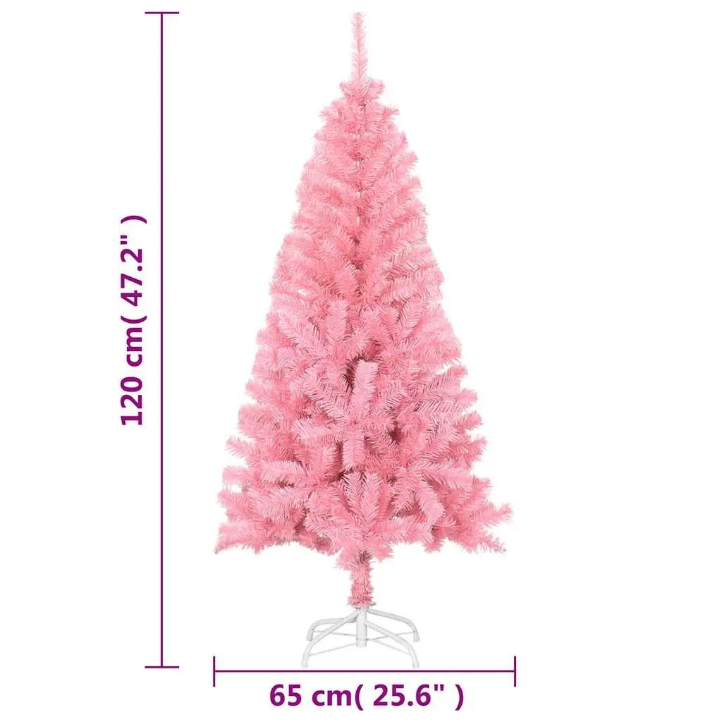 Artificial Christmas Tree Pink 120cm PVC Indoor Seasonal Holiday Home Decor