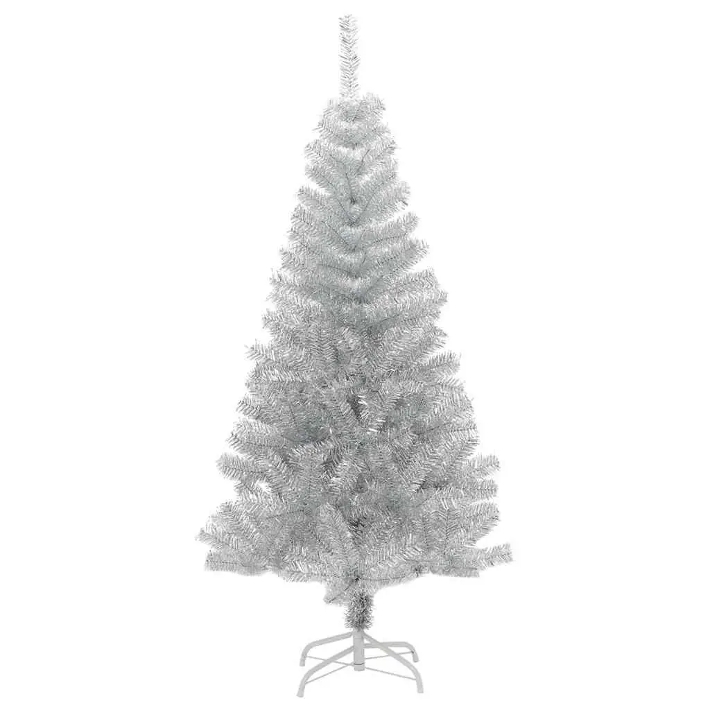 Artificial Christmas Tree Silver 120cm Shiny Seasonal Holiday Decorations Indoor