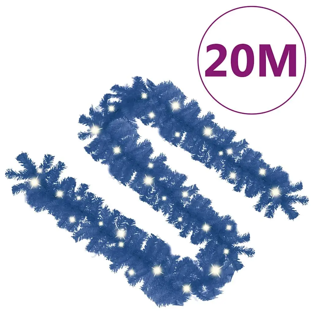 Blue Christmas Garland 20m LED Lights Holiday Decoration Indoor Outdoor Seasonal