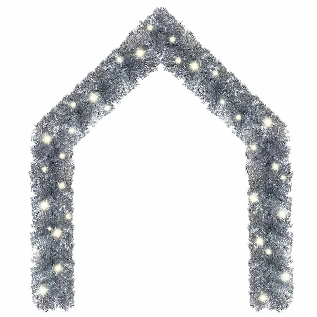 Christmas Garland Silver 10m LED Lights Flexible Holiday Decoration