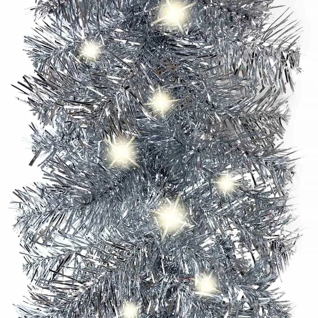 Christmas Garland Silver 10m LED Lights Flexible Holiday Decoration