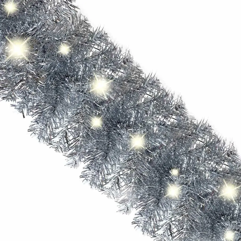Christmas Garland Silver 10m LED Lights Flexible Holiday Decoration
