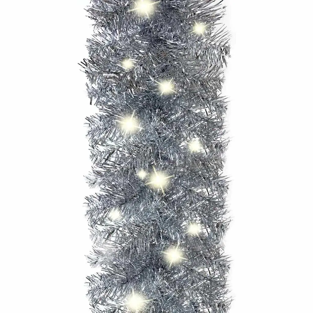 Christmas Garland Silver 10m LED Lights Flexible Holiday Decoration