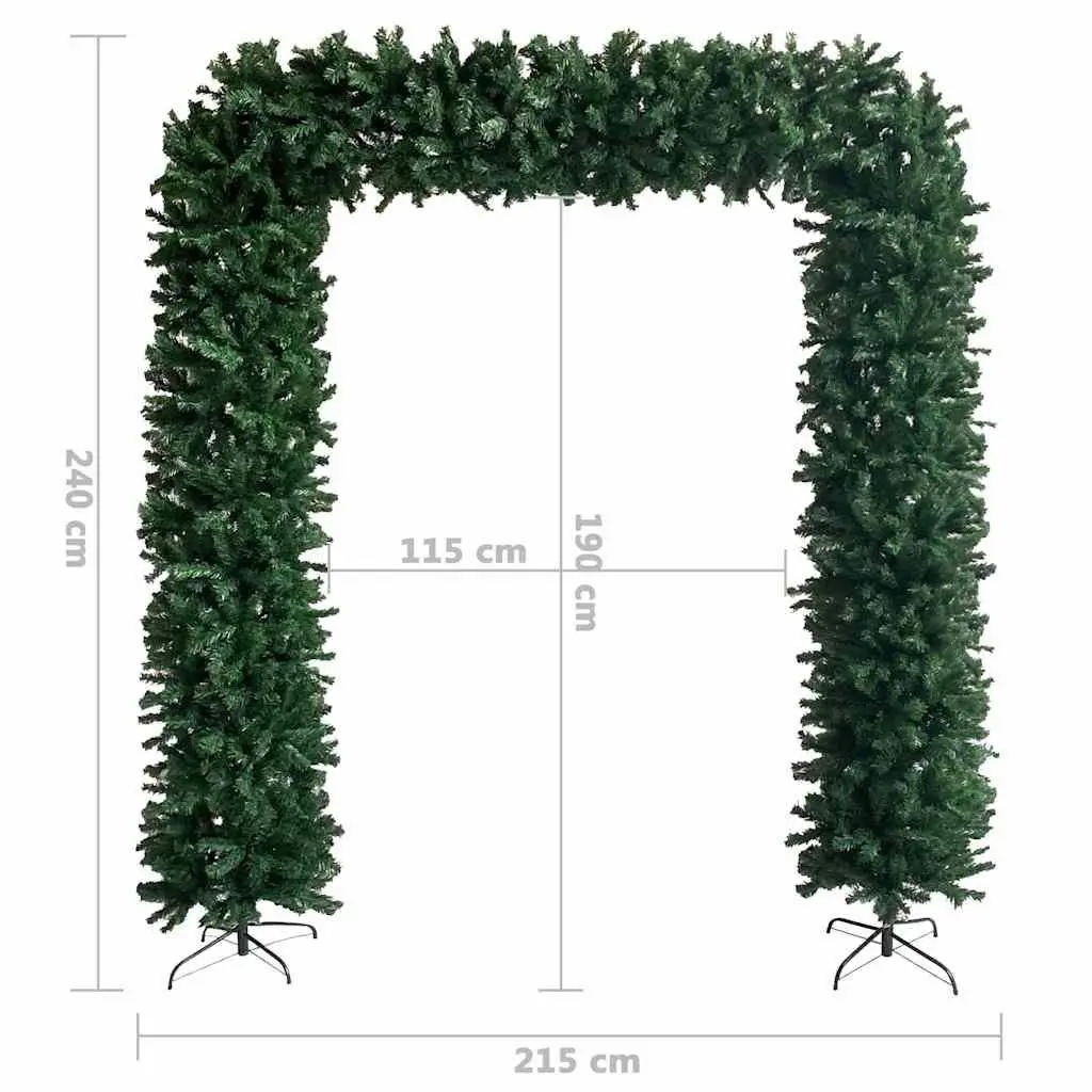 Christmas Tree Arch Green 240cm Indoor Outdoor Seasonal Holiday Entrance Decor