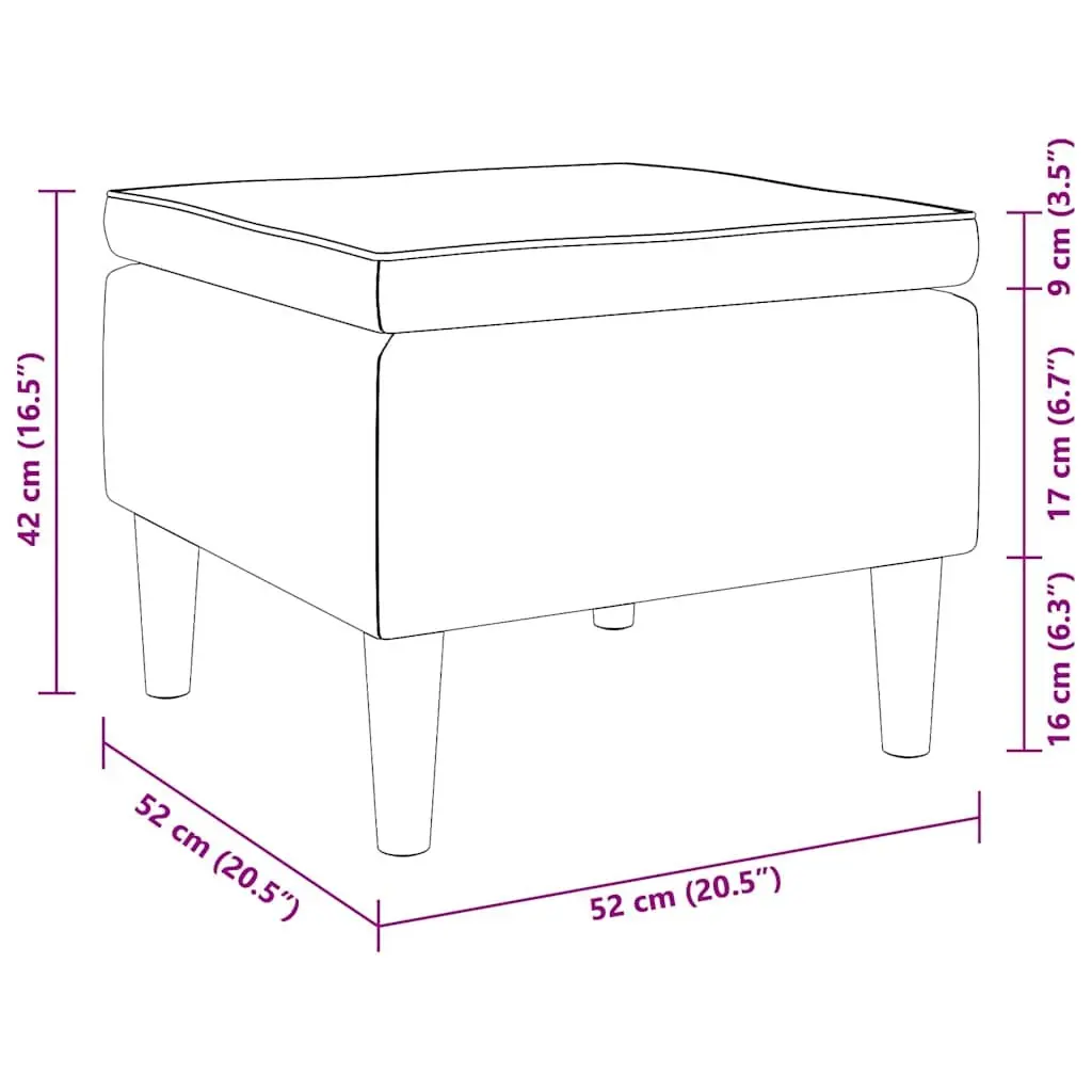 Blue Velvet Stool Compact Padded Seat Wooden Legs Footrest