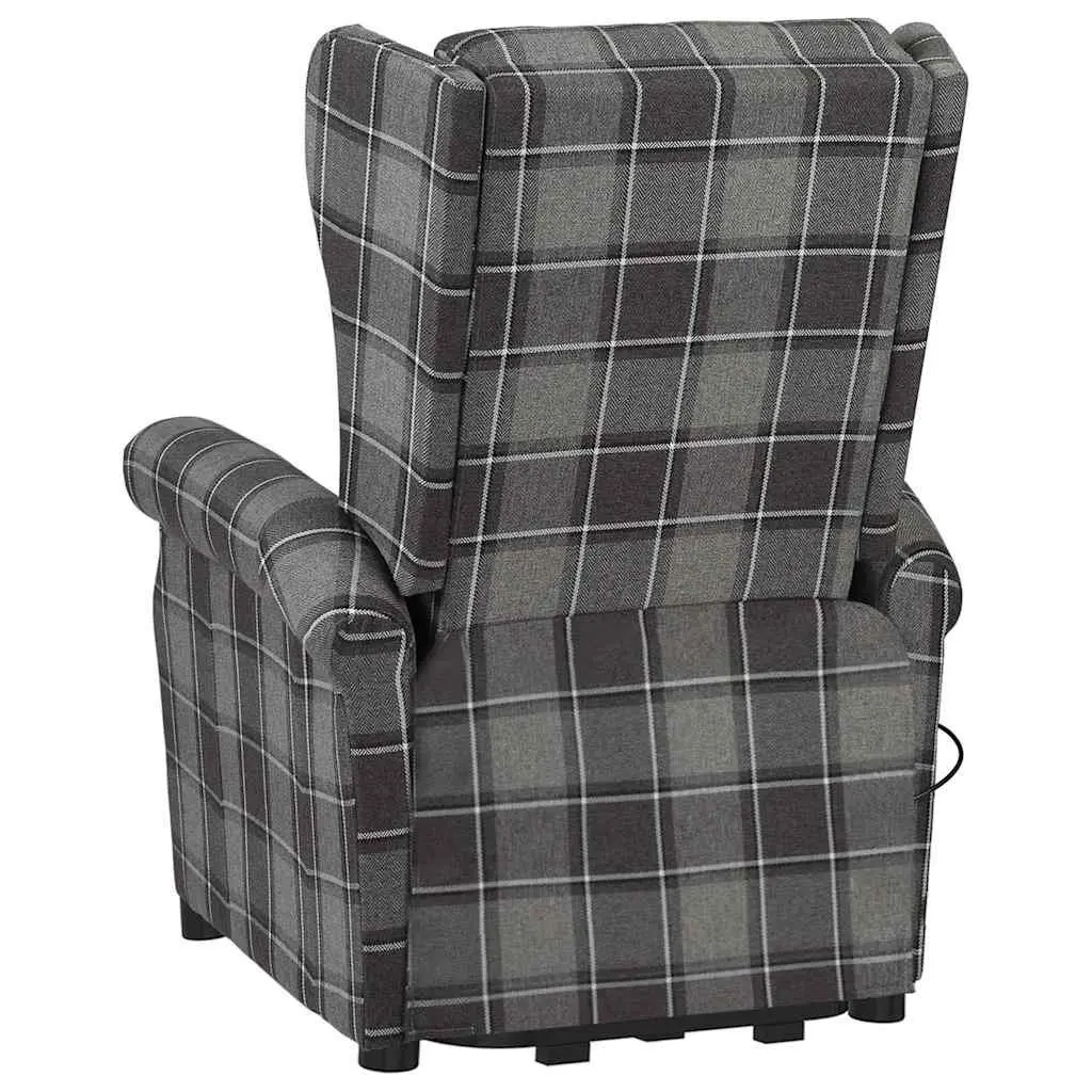 Electric Recliner Massage Chair Grey Fabric Stand Up Lift Function Six Massage Points