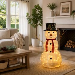 Christmas Snowman Decoration Figure 90cm LED Lights 8 Effects Festival Holiday