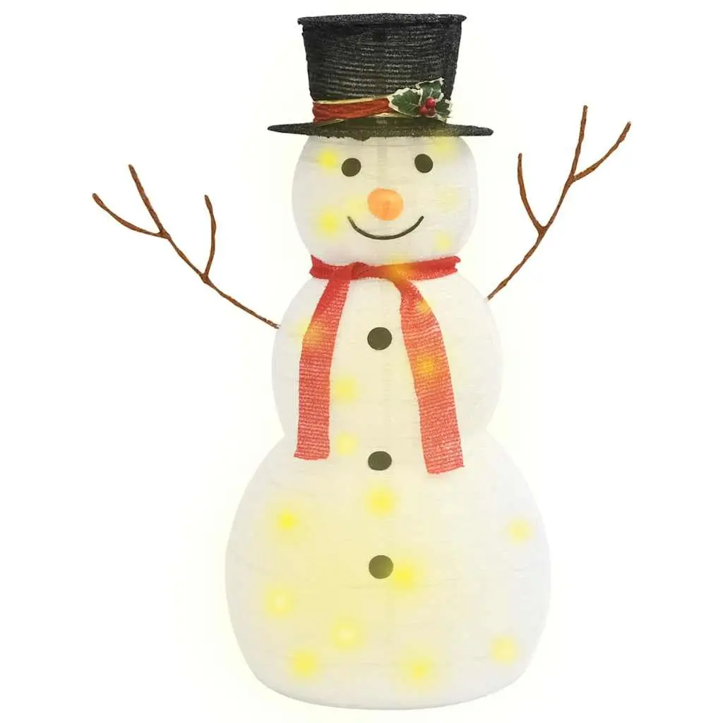 Snowman Decoration Figure 90cm Colorful with 90 LED Lights and 8 Lighting Effects for Festive Holiday Display