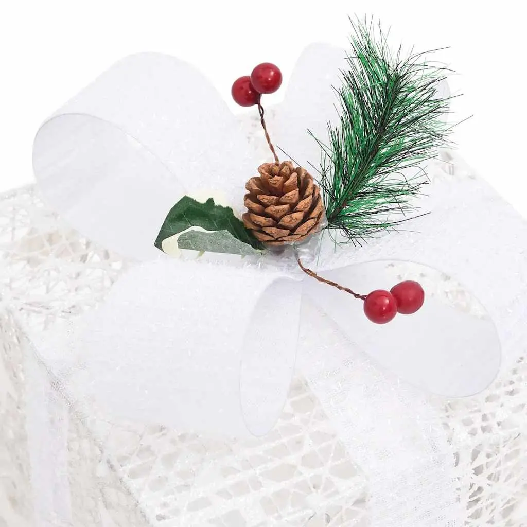 Decorative Gift Boxes White 3 Piece LED Lights 8 Effects Indoor Outdoor