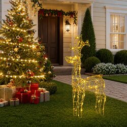 Concise Standing Reindeer Christmas Decoration with 90 LEDs
