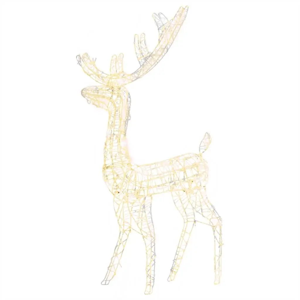 Standing Reindeer Acrylic Decoration Warm White 128cm Pre-lit with 140 LEDs