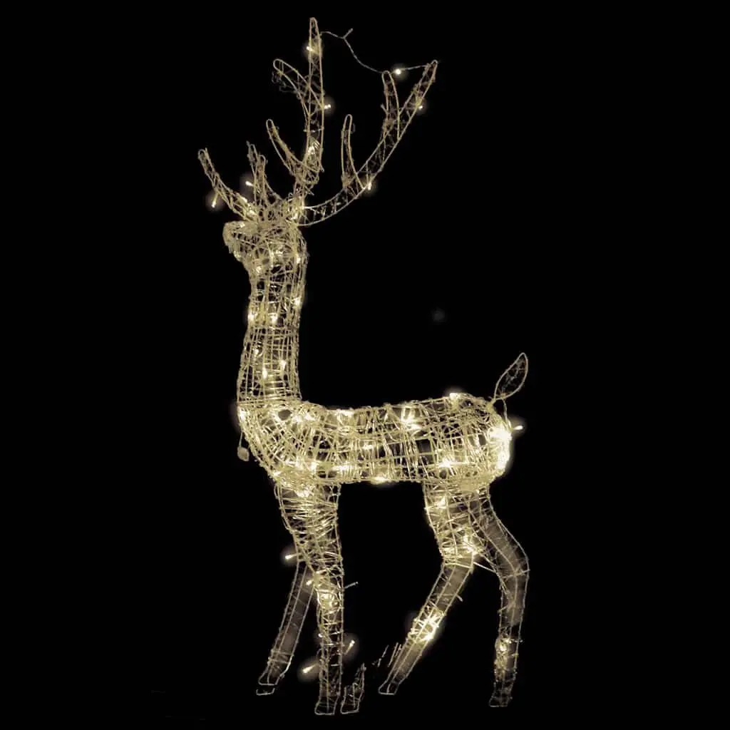 Standing Reindeer Acrylic Decoration Warm White 128cm Pre-lit with 140 LEDs