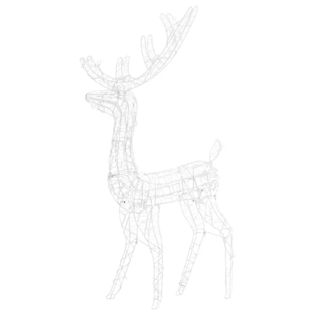 Standing Reindeer Acrylic Decoration Warm White 128cm Pre-lit with 140 LEDs