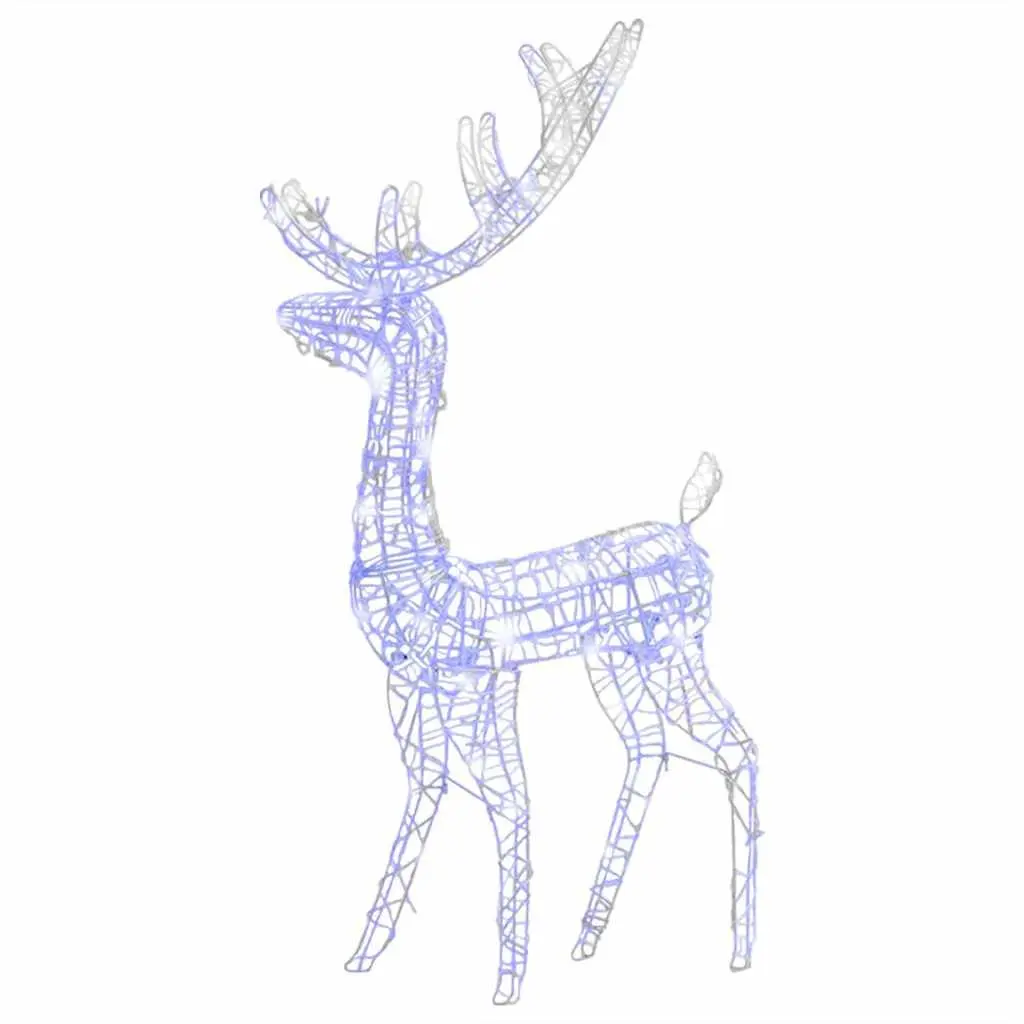 Acrylic Reindeer Christmas Decoration Blue 128cm Pre-lit with 140 LED Lights