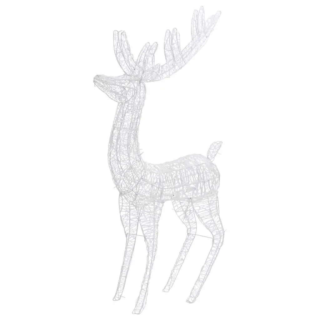 Christmas Reindeer Decoration Warm White 180cm Acrylic Outdoor 250 LED Lights