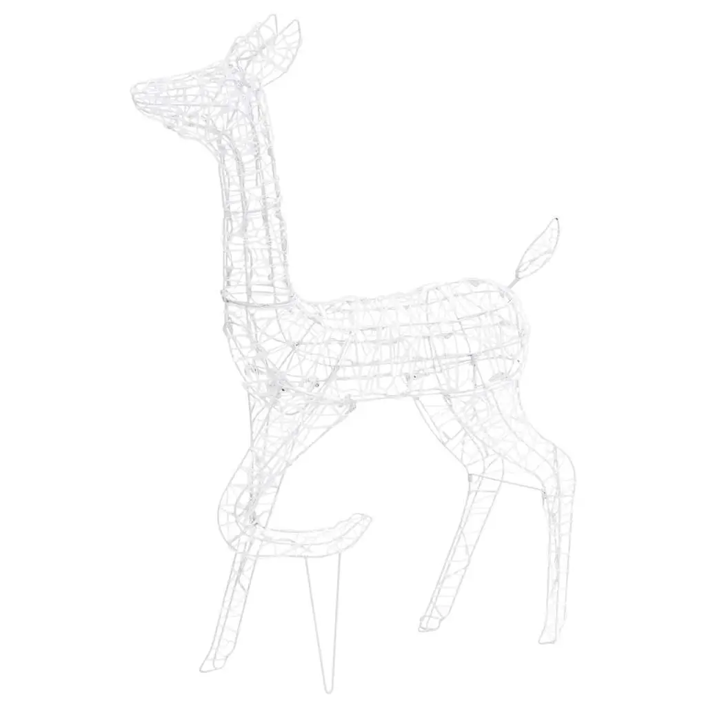 Acrylic Reindeer Family Christmas Decoration Warm White 160 LED Lights 8 Lighting Effects