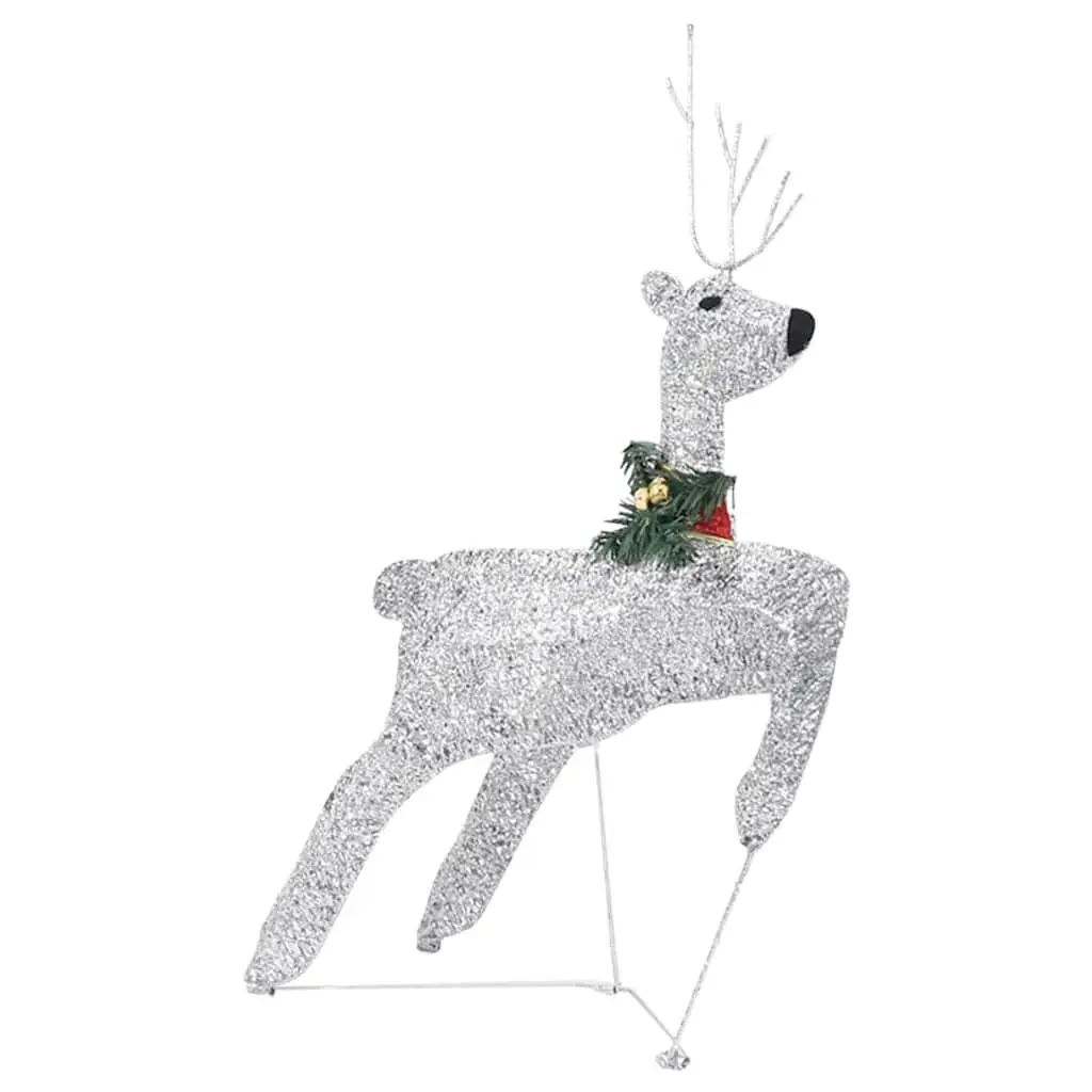 Reindeer Sleigh Christmas Decoration Silver 100 LED Lights Outdoor Garden 8 Lighting Effects