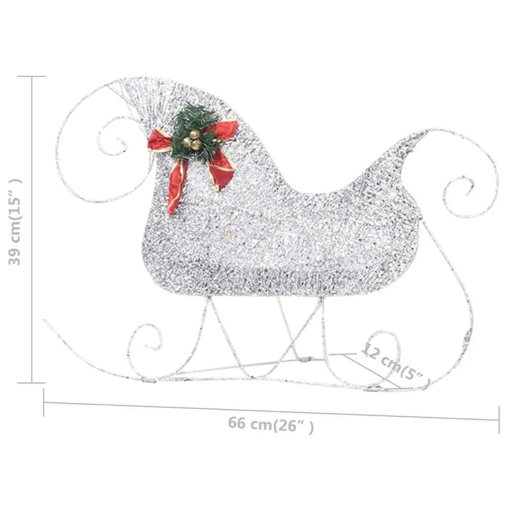 Reindeer Sleigh Christmas Decoration Silver 100 LED Lights Outdoor Garden 8 Lighting Effects
