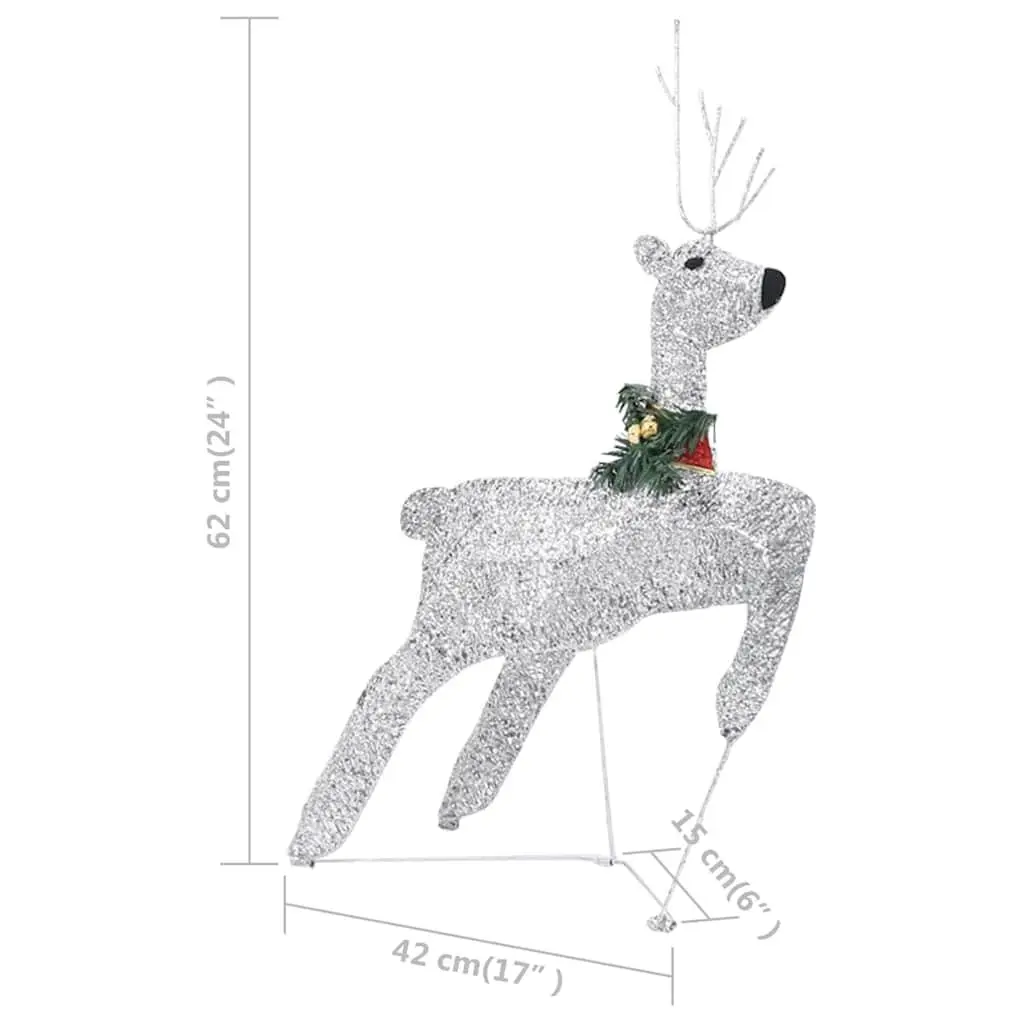 Reindeer Sleigh Christmas Decoration Silver 100 LED Lights Outdoor Garden 8 Lighting Effects