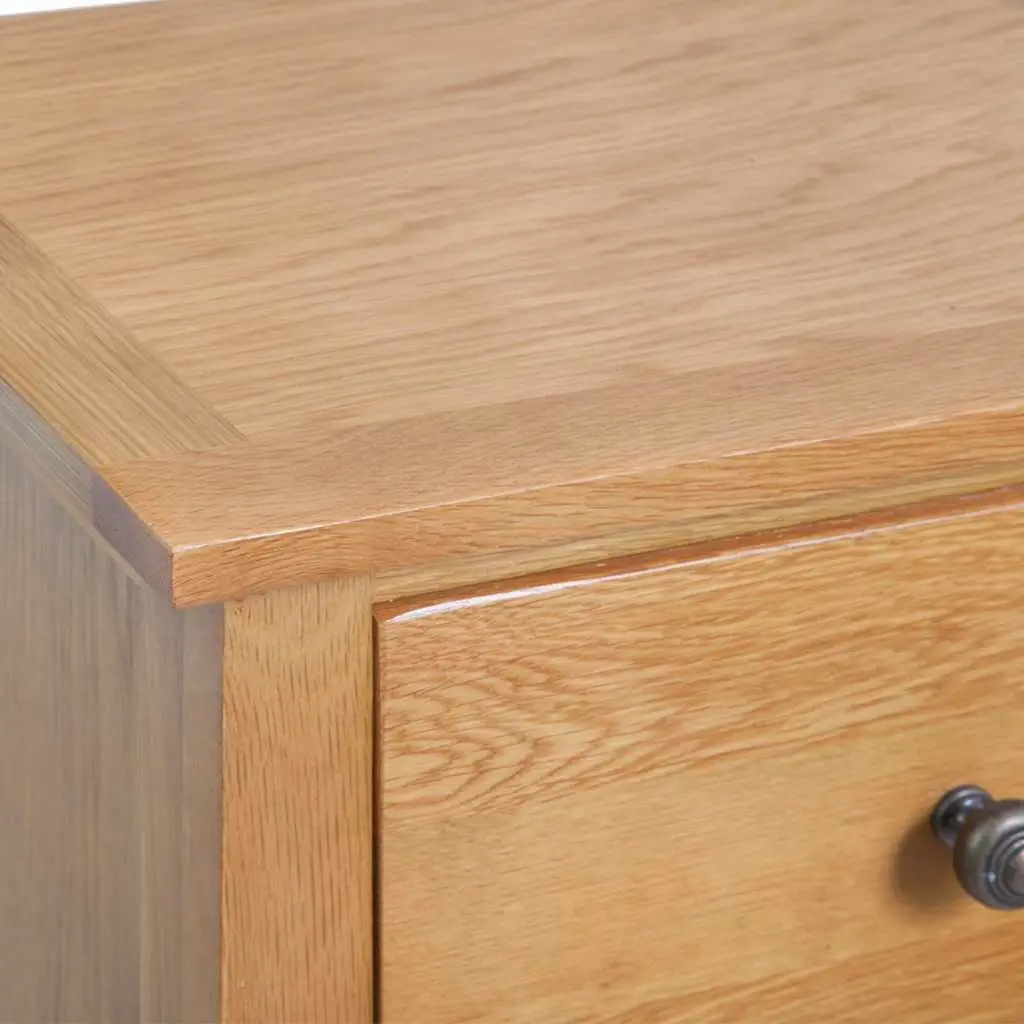 Tall Chest of Drawers Brown Solid Oak Wood 45x32x110 cm 5 Drawer Storage Cabinet