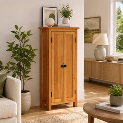 Solid Oak Wood Cabinet 50x22x110 cm