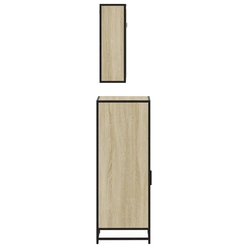 Bathroom Furniture Set Sonoma Oak 3 Piece Vanity Cabinet Mirror Storage