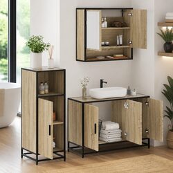 Compact 3-Piece Bathroom Set: Vanity and Storage