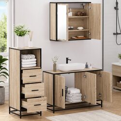 3 Piece Engineered Wood Bathroom Set for Everyday Use