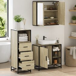 Compact and Efficient 3-Piece Bathroom Furniture Set