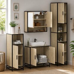 Concise and Sturdy Bathroom Furniture Set - 4 Pieces
