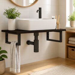 Wall-Mounted Basin Shelf: Stylish & Compact Storage