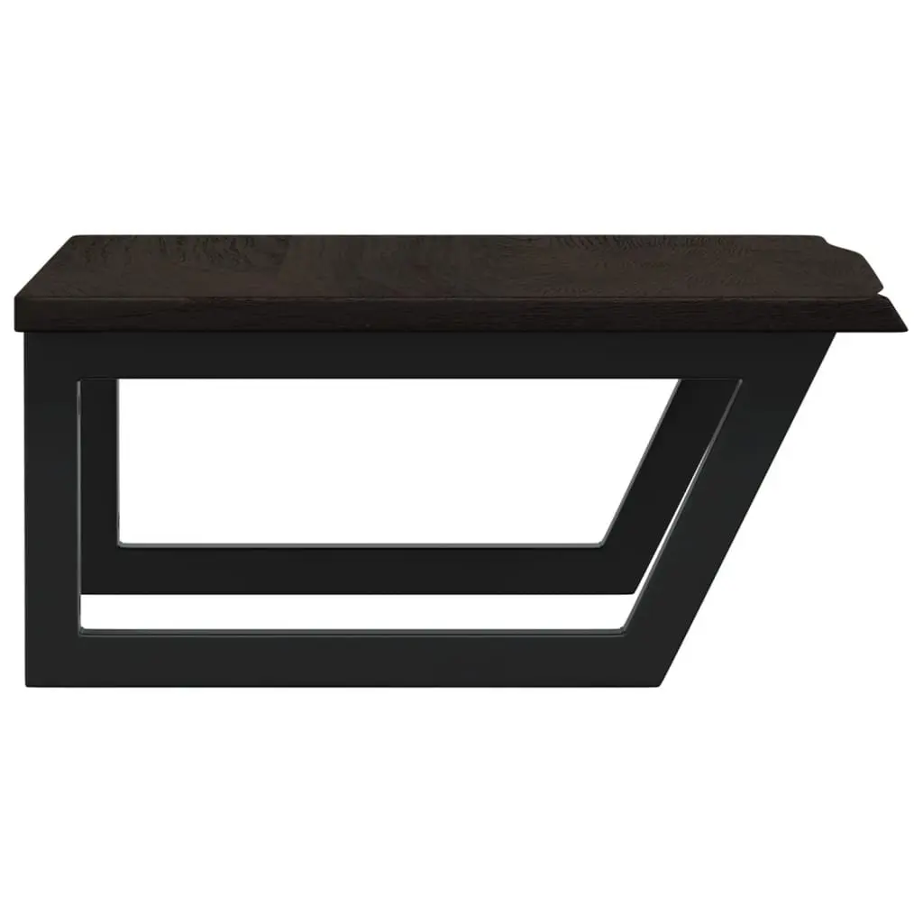 Wall Mounted Basin Shelf Bathroom Vanity Unit Storage Steel Oak Wood Brown