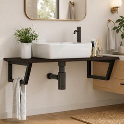Sleek and Compact Wall Mounted Basin Shelf