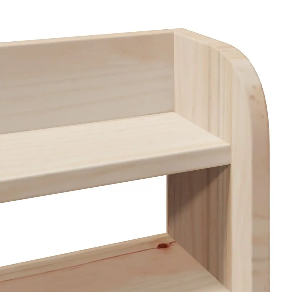 Solid Wood Pine Bed Frame Brown 90x190 cm Slatted Base Headboard with Storage Shelves