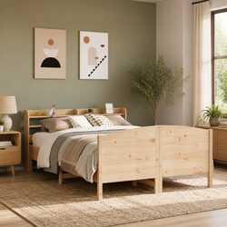 Solid Pine Bed Frame: Sturdy and Efficient