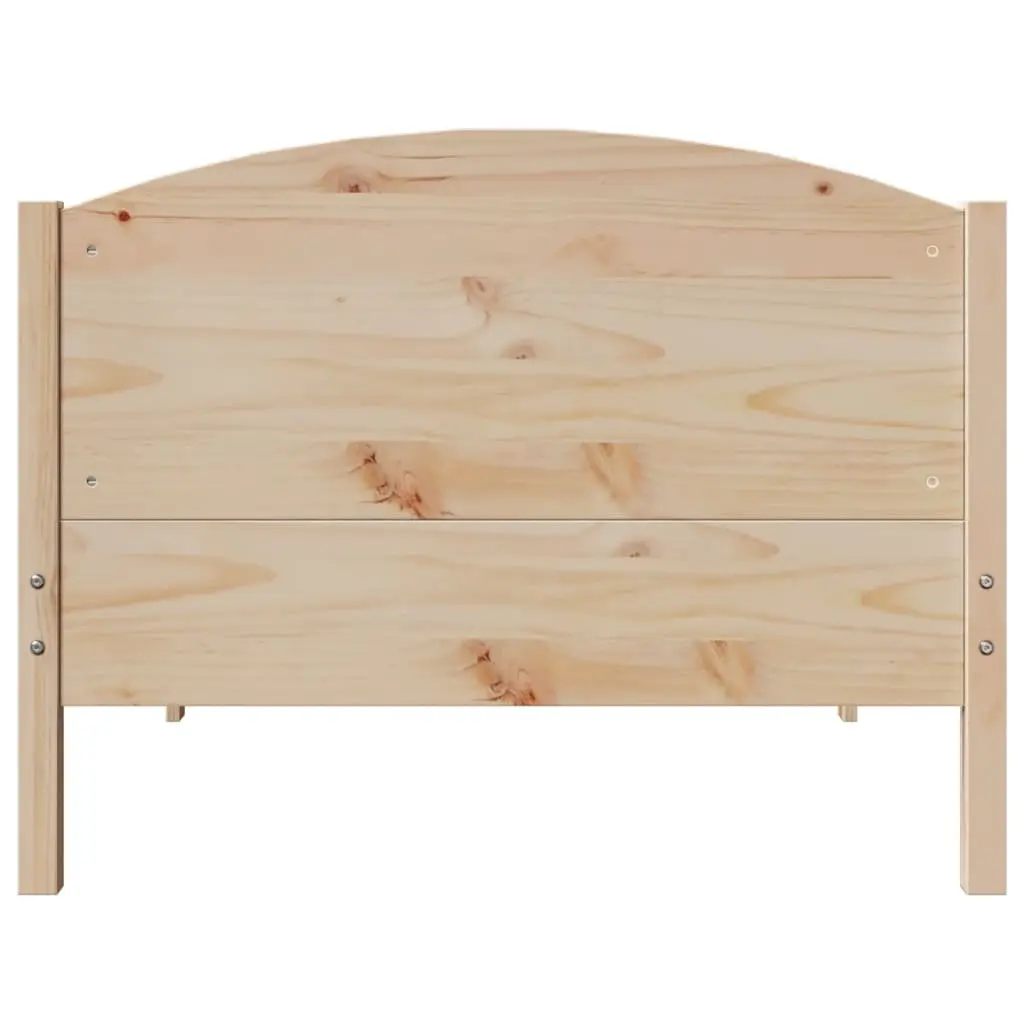 Solid Wood Bed Frame Brown 90x190 cm with Headboard and Storage Shelves