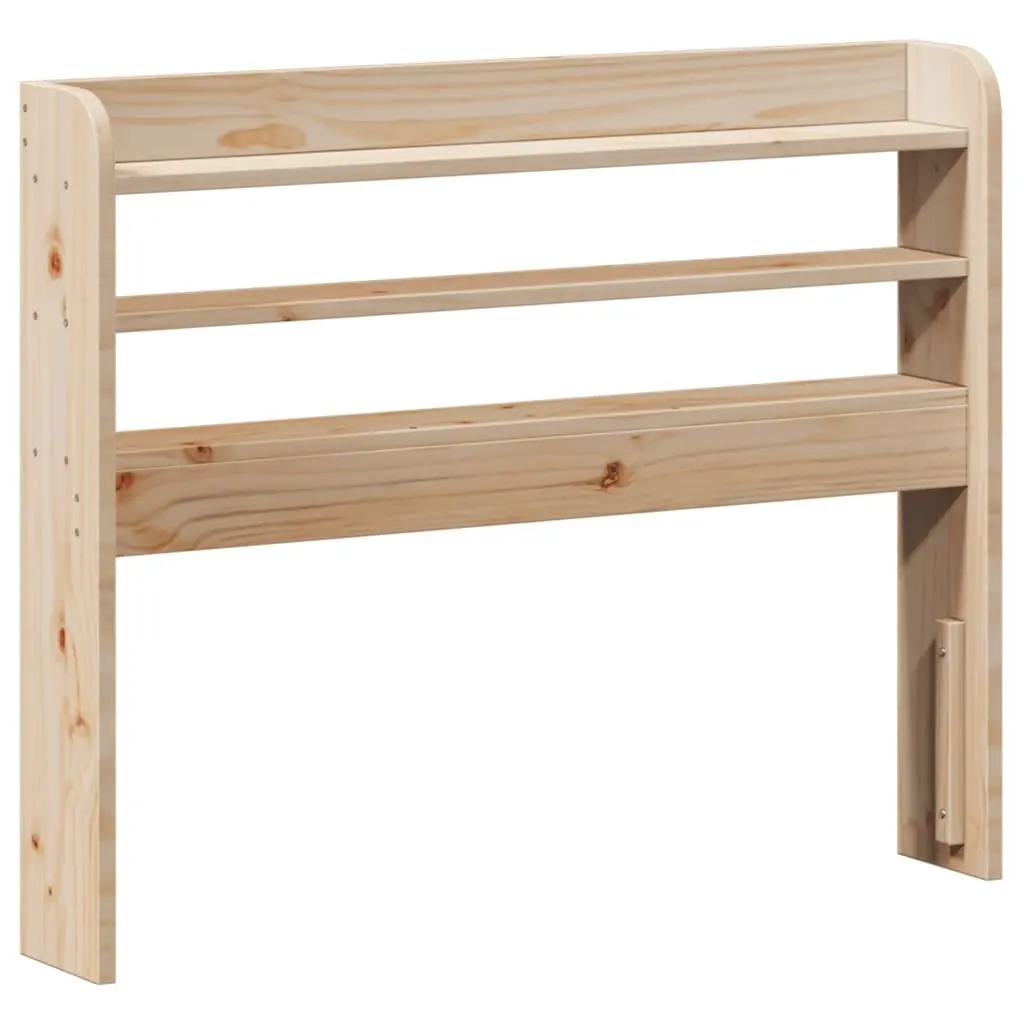 Solid Wood Bed Frame Brown 90x190 cm with Headboard and Storage Shelves