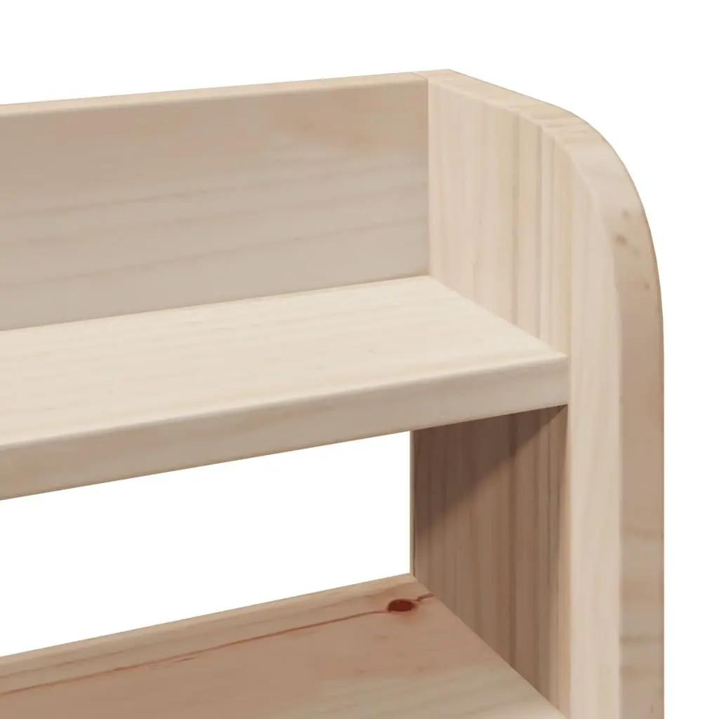 Bed Frame Brown 90x200 cm Solid Pine Wood with Headboard and Storage Shelves