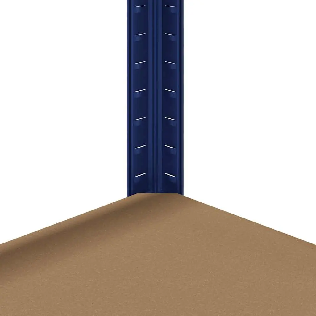 Industrial Storage Shelves Blue 5 Layer Steel Engineered Wood Heavy Duty Garage 4 Piece Set